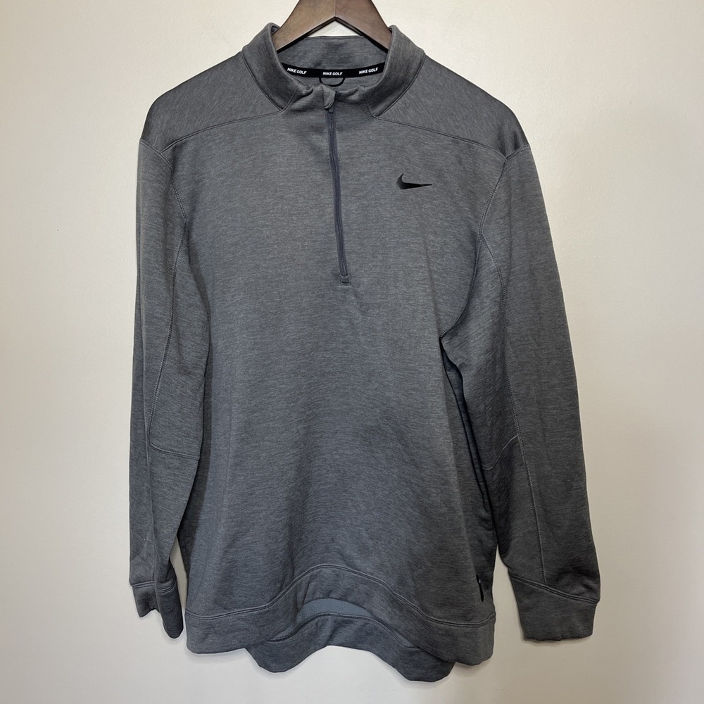 Nike Golf Men's‎ XL Gray 1/4 Zip Long Sleeve Sweatshirt Thermal Pullover Casual